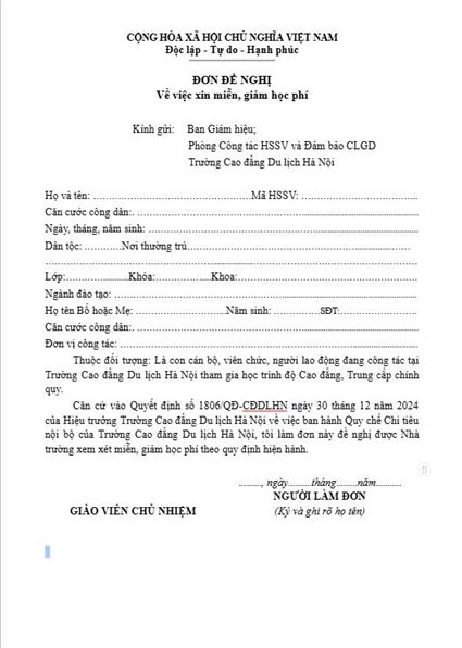 Mẫu 4 Miễn giảm học phí con CBVCNLD 2025